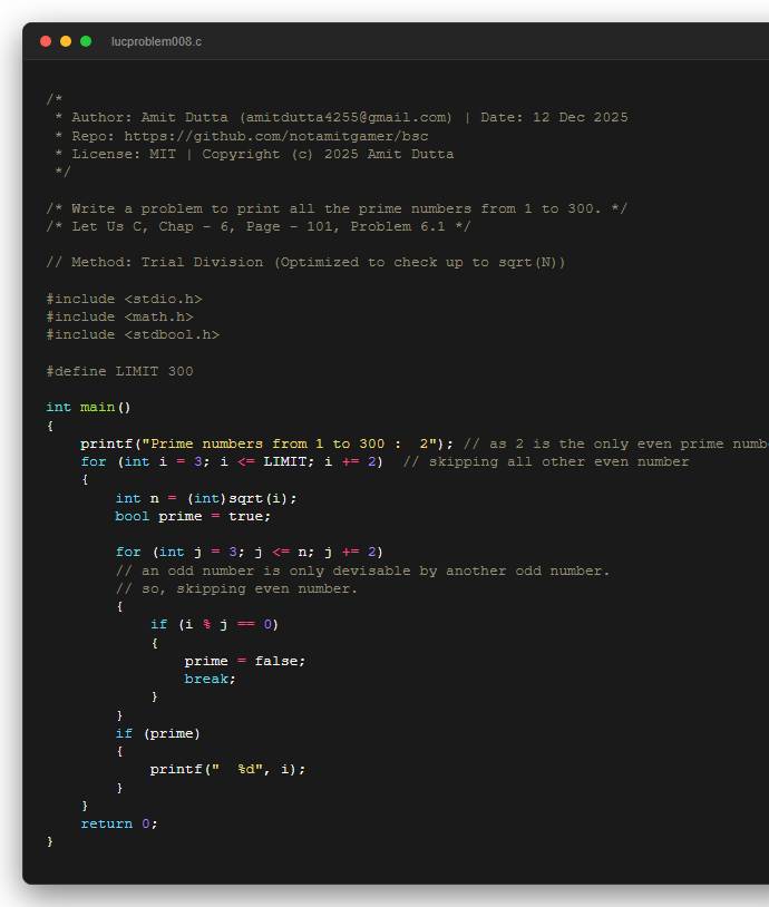 Write a problem to print all the prime numbers from 1 to 300.